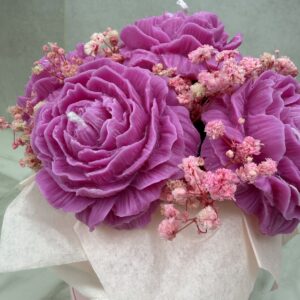 Flowerbox ze świec sojowych różowy