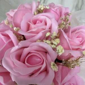 Flowerbox z kwiatów mydlanych jasny różowy