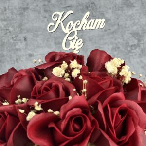 Topper napis KOCHAM CIĘ do dowolnego Flowerboxa