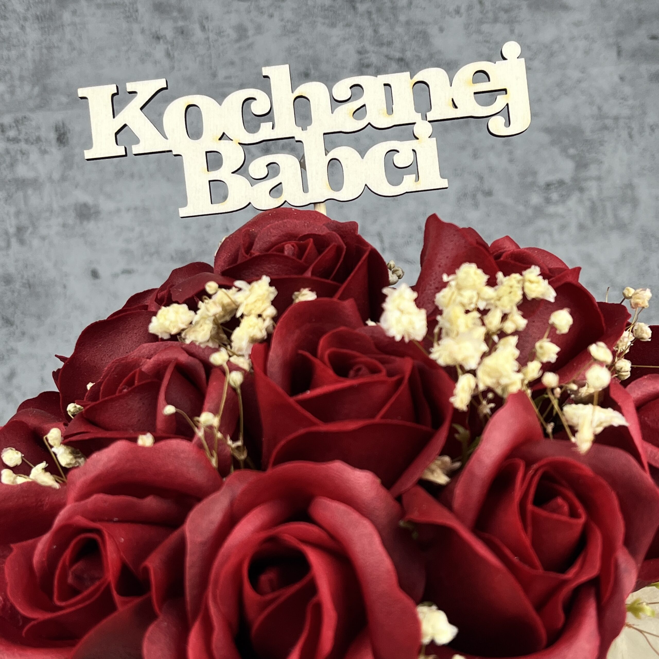 Topper napis KOCHANEJ BABCI do dowolnego Flowerboxa