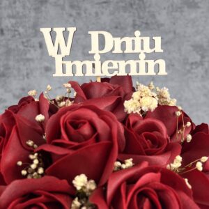 Topper napis W DNIU IMIENIN do dowolnego Flowerboxa