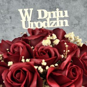 Topper napis W DNIU URODZIN do dowolnego Flowerboxa