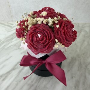 Flowerbox ze świec sojowych czerwony