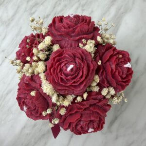 Flowerbox ze świec sojowych czerwony