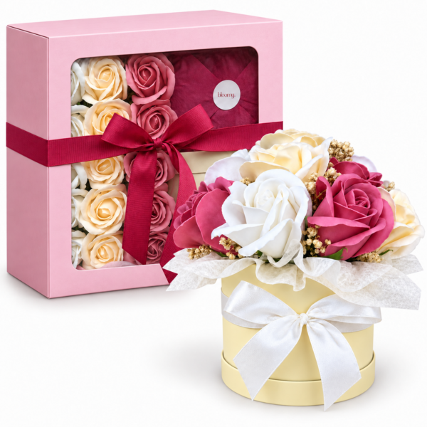 Flowerbox DIY kremowy – zestaw do samodzielnego wykonania